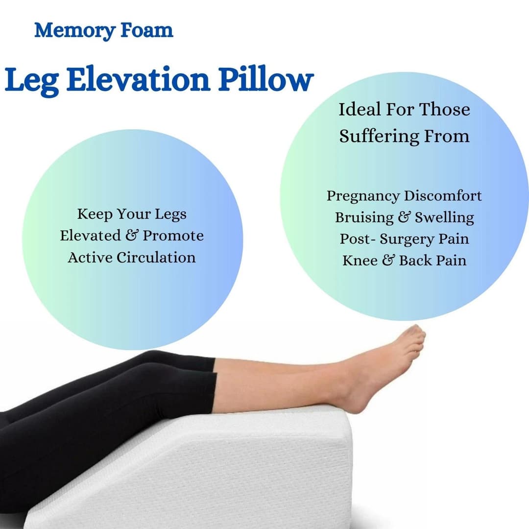 Image of Memory Foam Knee Leg Elevating Wedge Pillow Orthopaedic Support, Injury Recovery || ""}