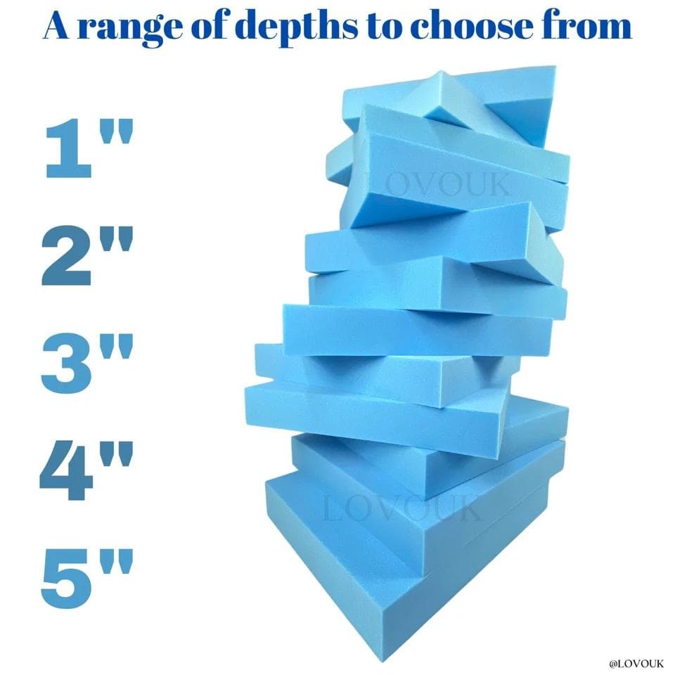 Image of High Density Blue Foam Padding Cushions upholstery durable firm 1" 2" 3" 4" 5" || ""}