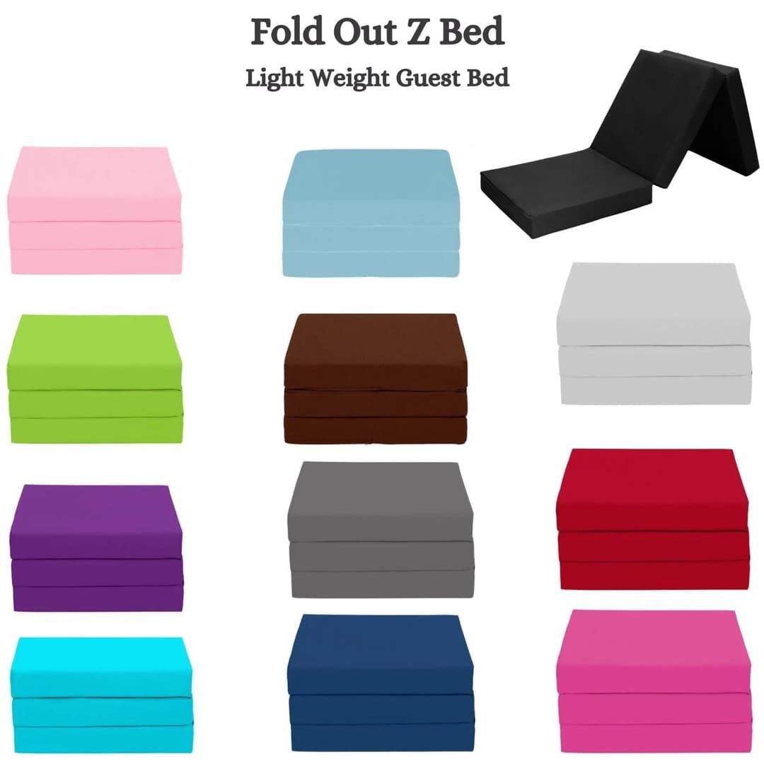 Image of Z Bed Single Fold Out Futon Chair Foam Mattress Water Resistant Fabric Guest Bed || ""}