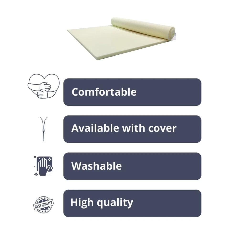 Image of Orthopaedic Memory Foam Mattress Topper for Cot Bed, Small Single & Single Bed || ""}